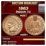 *Highlight* 1863 Indian Cent 1c ms65+ SEGS (fc)