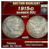 *Highlight* 1915-d Barber Half Dollars 50c GEM Unc