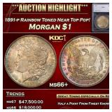 *Highlight* 1891-p Morgan Dollar Rainbow Toned Nea