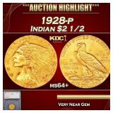 *Highlight* 1928-p Gold Indian Quarter Eagle $2 1/
