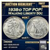 *Highlight* 1938-d Walking Liberty Half Dollar TOP