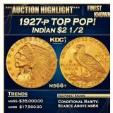 *Highlight* 1927-p Gold Indian Quarter Eagle TOP P