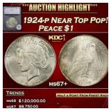 *Highlight* 1924-p Peace Dollar Near Top Pop! $1 m