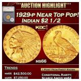 *Highlight* 1929-p Gold Indian Quarter Eagle Near