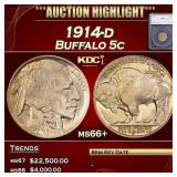 *Highlight* 1914-d Buffalo Nickel 5c ms66+ SEGS (f
