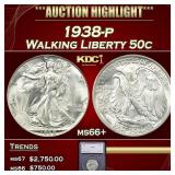 *Highlight* 1938-p Walking Liberty Half Dollar 50c