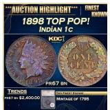 *Highlight* 1898 Proof Indian Cent TOP POP! 1c pr6
