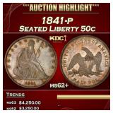 *Highlight* 1841-p Seated Half Dollar 50c Select U