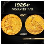 1926-p Gold Indian Quarter Eagle $2 1/2 Grades Sel