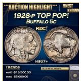 *Highlight* 1928-p Buffalo Nickel TOP POP! 5c ms67