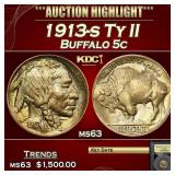 *Highlight* 1913-s Ty II Buffalo Nickel 5c Select