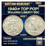 *Highlight* 1940-p Walking Liberty Half Dollar TOP