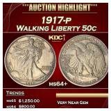 *Highlight* 1917-p Walking Liberty Half Dollar 50c
