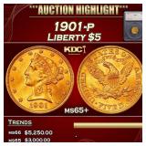 *Highlight* 1901-p Gold Liberty Half Eagle $5 ms65