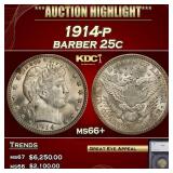 *Highlight* 1914-p Barber Quarter 25c ms66+ SEGS (