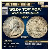 *Highlight* 1932-p Washington Quarter TOP POP! 25c