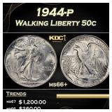 1944-p Walking Liberty Half Dollar 50c Grades GEM+