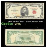 1963 $5 Red Seal United States Note Grades vf++