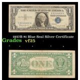 1957B $1 Blue Seal Silver Certificate Grades vf+