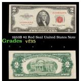1953B $2 Red Seal United States Note Grades vf++