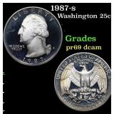 1987-s Proof Washington Quarter 25c Grades GEM++ P
