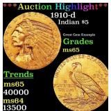***Major Highlight*** 1910-d Gold Indian Half Eagl