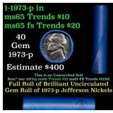 BU Shotgun Jefferson 5c roll, 1973-p 40 pcs Bell T