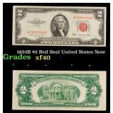 1953B $2 Red Seal United States Note Grades xf