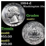 1984-d Washington Quarter 25c Grades GEM+ Unc