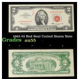 1963 $2 Red Seal United States Note Grades Choice