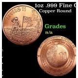 1oz .999 Fine Copper Bullion Round - Apollo 11 Sty
