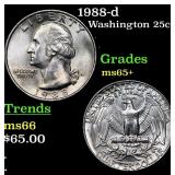 1988-d Washington Quarter 25c Grades GEM+ Unc