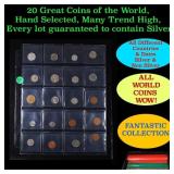 20 Great Coins of the World, hand selected, many t