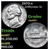 1970-s Jefferson Nickel 5c Grades GEM++ Unc