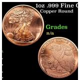 1oz .999 Fine Copper Bullion Round - Walking Liber