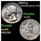 1965-p Washington Quarter 25c Grades GEM+ Unc