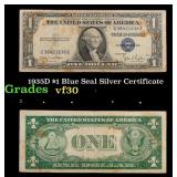 1935D $1 Blue Seal Silver Certificate Grades vf++