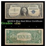 1957B $1 Blue Seal Silver Certificate Grades vf++