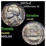 1975-d Jefferson Nickel 5c Grades GEM+ Unc