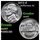 1972-d Jefferson Nickel 5c Grades GEM++ Unc