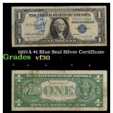 1957A $1 Blue Seal Silver Certificate Grades vf++