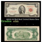 1953A $2 Red Seal United States Note Grades vf++