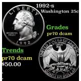 1992-s Proof Washington Quarter 25c Grades GEM++ P