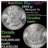 ***Major Highlight*** 1891-p Morgan Dollar $1 ms65