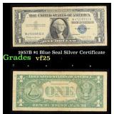 1957B $1 Blue Seal Silver Certificate Grades vf+