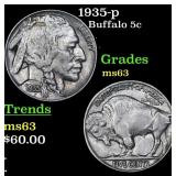 1935-p Buffalo Nickel 5c Grades Select Unc