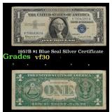 1957B $1 Blue Seal Silver Certificate Grades vf++