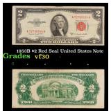 1953B $2 Red Seal United States Note Grades vf++