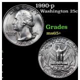 1990-p Washington Quarter 25c Grades GEM+ Unc