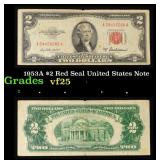 1953A $2 Red Seal United States Note Grades vf+